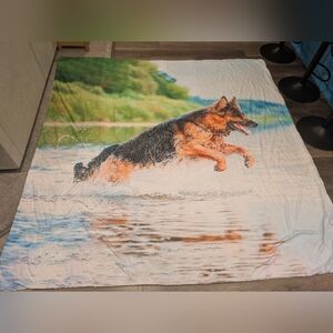 Queen Duvet Cover German Shepherd Dog Running Comforter Winter Blanket Bedspread
